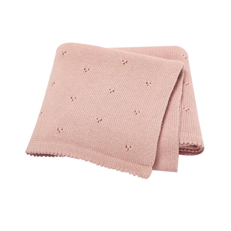 Baby Cotton Knitted Blanket - Sweet Solid Colors